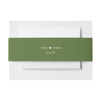 Moss Green Monogram Einladungsbanderole