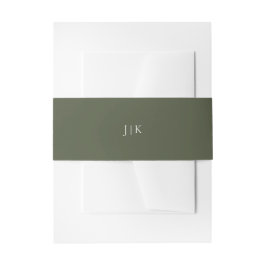 Moss Green Monogram Einladungsbanderole