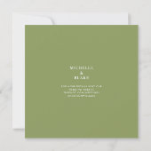 Moss Green Monogram Save the Date Square (Rückseite)