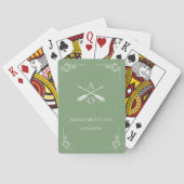 Moss Green Monogram und Arrows Playing Cards Spielkarten (Rückseite)