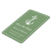 Moss Green Nautical Anchor Speichern Sie das Datum Magnet (Linke Seite)