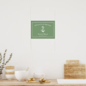 Moss Green Nautical Anchor Wedding Poster (Küche)
