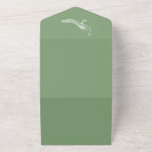 Moss Green Peacock Blühte alle in einer Einladung (Außenbereich)