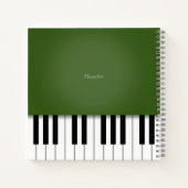 Moss Green Piano Music Keyboard Personalisiert Notizblock (Rückseite)