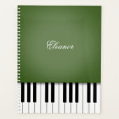 Moss Green Piano Music Tastatur individuell angepa Planer (Vorderseite)