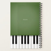 Moss Green Piano Personalisierte Musik Planer (Rückseite)