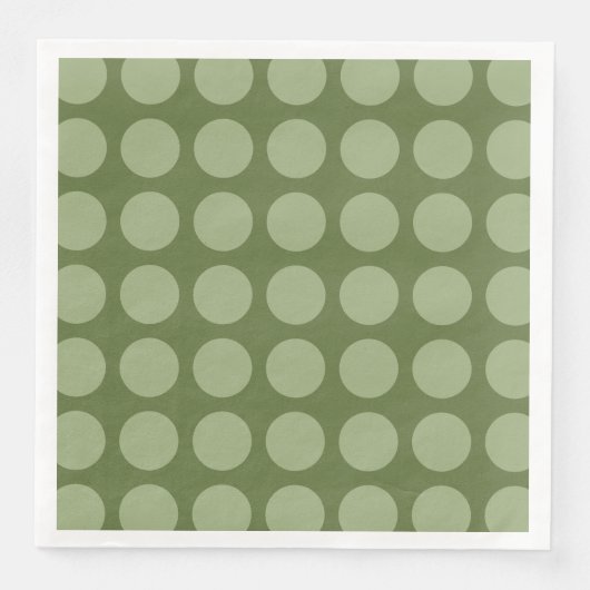 Moss Green Polka Dot Pattern Serviette (Vorderseite)