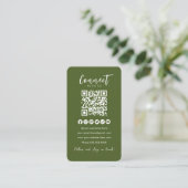 Moss Green QR Code Verbindung mit den sozialen Med Visitenkarte (Stehend Vorderseite)