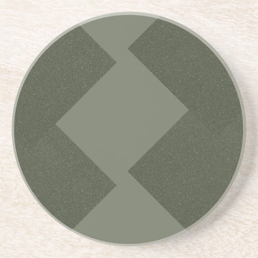 Moss Green Round Sandstone Untersetzer (Vorne)