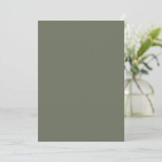 Moss Green Save the Date Card (Stehend Vorderseite)