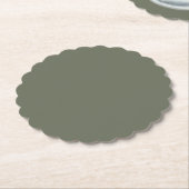 Moss Green Scalloped Paper Untersetzer - individue (angewinkelt)