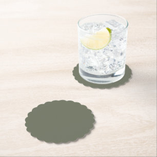 Moss Green Scalloped Paper Untersetzer - individue