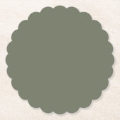 Moss Green Scalloped Paper Untersetzer - individue (Vorderseite)