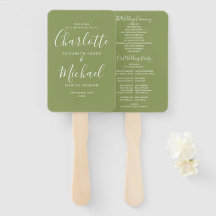 Moss Green Signature Script-Hochzeitsprogramm