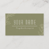 Moss Green Simple Elegant Psychotherapeut Therapie Visitenkarte (Vorderseite)