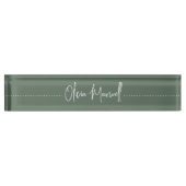 Moss Green skizziert Cursive Skriptname Name Namensplakette (Vorderseite)