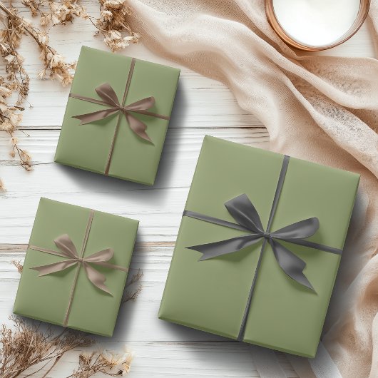 Moss Green Solid Color | Classic | elegant Geschenkpapier Set