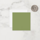 Moss Green Solid Color Mitteilungskarte (Vorderseite/Rückseite Beispiel)