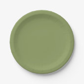Moss Green Solid Color Pappteller (Vorderseite)