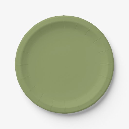 Moss Green Solid Color Pappteller (Vorderseite)