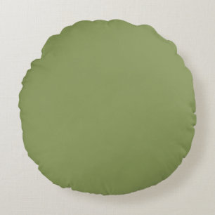 Moss Green Solid Color Rundes Kissen