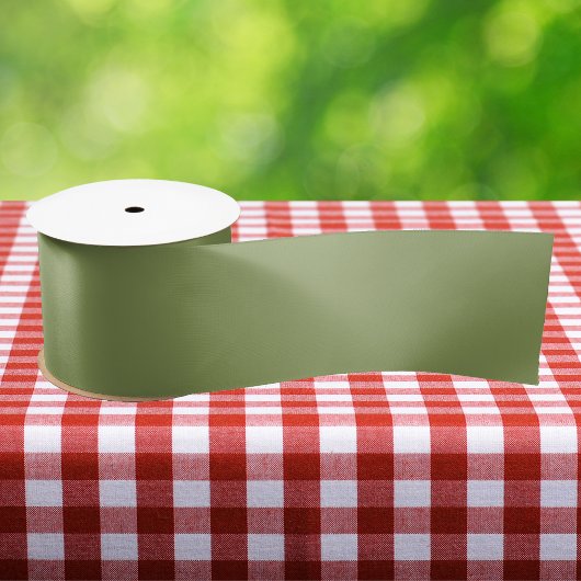 Moss Green Solid Color Satinband
