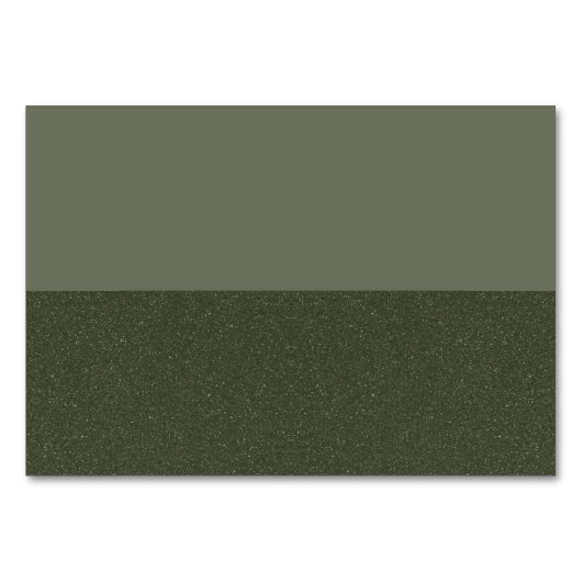 Moss Green Split Design Table Card - Anpassbar Tischnummer (Vorderseite)