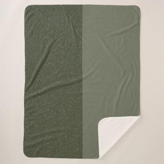 Moss Green Split Sherpa Blanket Sherpadecke (Vorderseite)