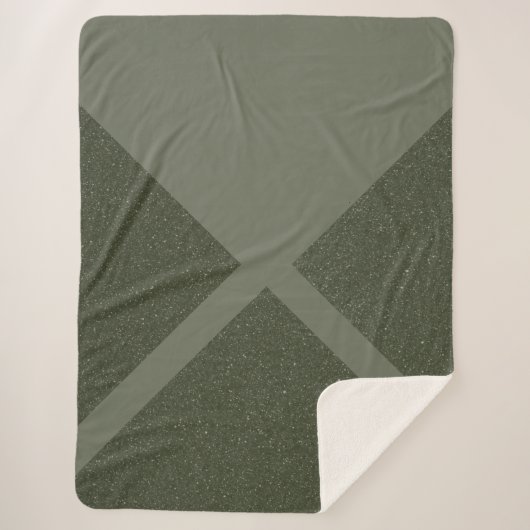 Moss Green Split Sherpa Blanket Sherpadecke (Vorderseite)