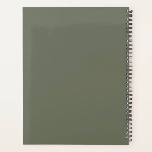 Moss Green Split Texture Custom Weekly Planer (Rückseite)