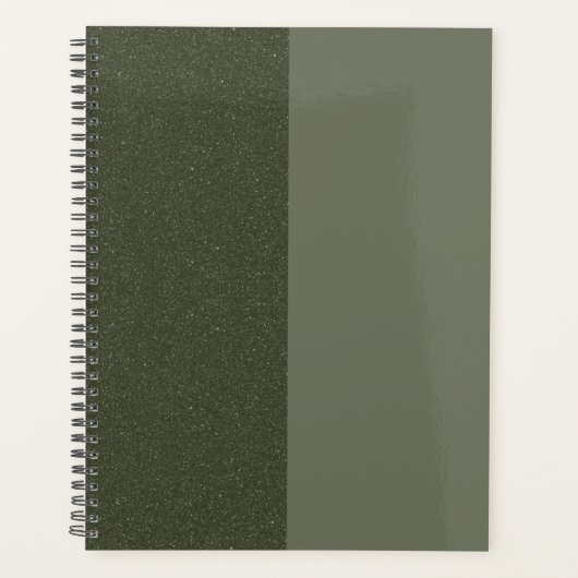Moss Green Split Texture Custom Weekly Planer (Vorderseite)
