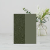 Moss Green Split Texture Foil Einladung Postkarte (Stehend vorne)