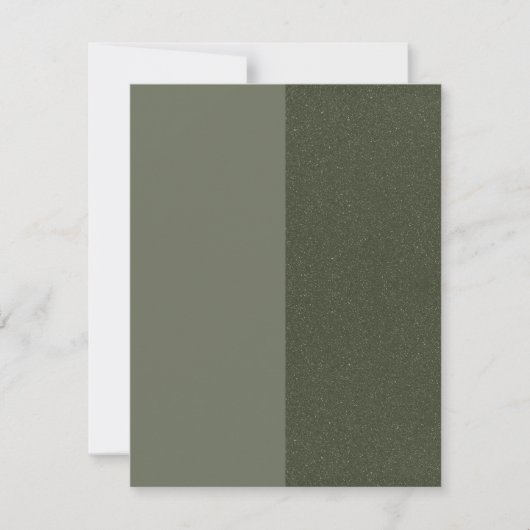 Moss Green Split Textured Flat Save the Date Card (Vorderseite)