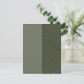 Moss Green Split Textured Flat Save the Date Card (Stehend Vorderseite)