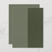 Moss Green Split Textured Flat Save the Date Card (Vorne/Hinten)