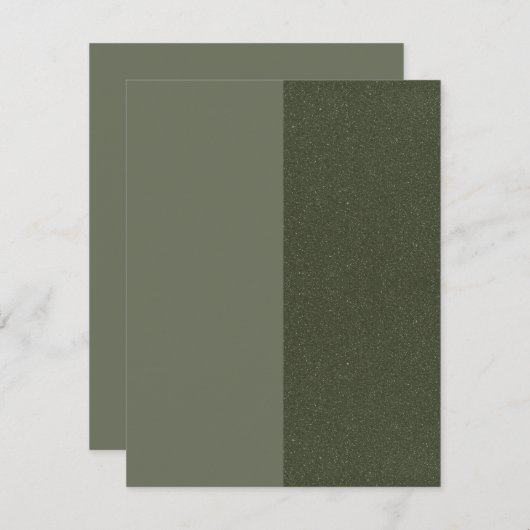 Moss Green Split Textured Flat Save the Date Card (Vorne/Hinten)