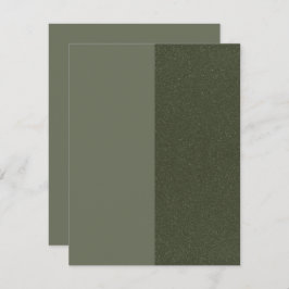 Moss Green Split Textured Flat Save the Date Card