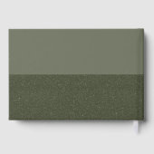 Moss Green Split Textured Foil Guestbook Gästebuch (Rückseite)