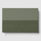 Moss Green Split Textured Foil Guestbook Gästebuch (Vorderseite)