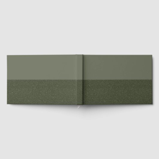 Moss Green Split Textured Foil Guestbook Gästebuch (Voll)