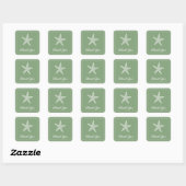 Moss Green Starfish Danke Stickers (Blatt)