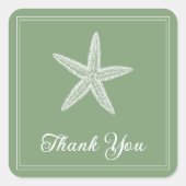 Moss Green Starfish Danke Stickers (Vorderseite)