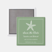 Moss Green Starfish Save the Date Magnet (Vorderseite/Rückseite)