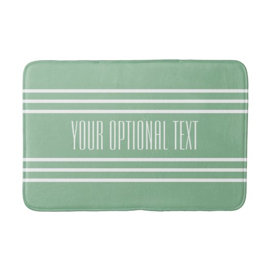 Moss Green Stripes Custom Text Bad Matten (Vorderseite)