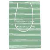 Moss Green Strips Geschenktaschen Mittlere Geschenktüte (Vorderseite)