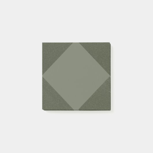 Moss Green Textured Diamond Notepad Post-it Klebezettel (Vorderseite)