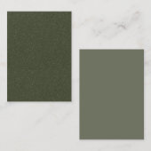 Moss Green Textured Flat Platzkarte (Vorne/Hinten)