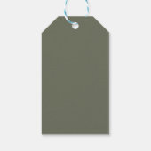 Moss Green Textured Gift Tag Geschenkanhänger (Rückseite)