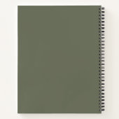 Moss Green Textured Spiral Notebook - Anpassbar Notizblock (Rückseite)