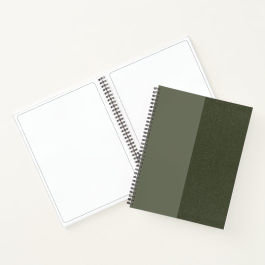 Moss Green Textured Spiral Notebook - Anpassbar Notizblock (Innenseite)